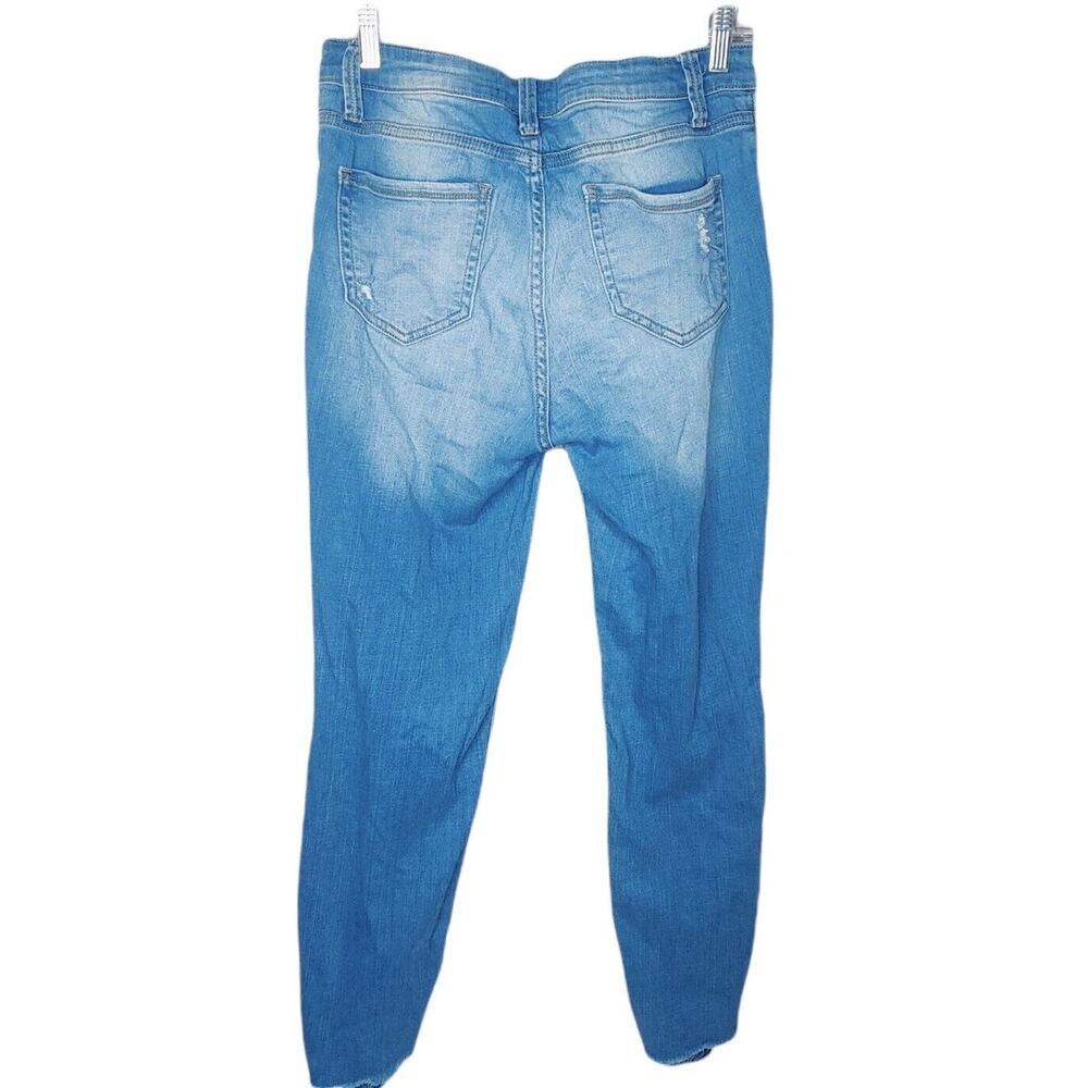 Fashion Nova Junior Size 9 Light Wash Denim Stretchy Distressed Skinny Jeans - Picture 3 of 5
